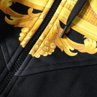 Versace Black Medusa Print Cotton Full Zip HoodieSweatshirt Sweater