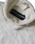 Dolce & Gabbana Off White Wool Turtle Neck Pullover Sweater