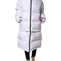 Dolce & Gabbana White Puffer Quilted Full Zip Coat Jacket