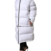 Dolce & Gabbana White Puffer Quilted Full Zip Coat Jacket