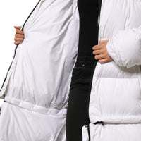 Dolce & Gabbana White Puffer Quilted Full Zip Coat Jacket