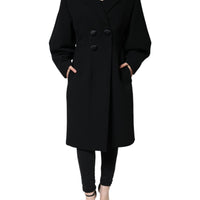 Dolce & Gabbana Black Double Breasted Trench Coat Jacket