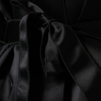 Dolce & Gabbana Black Polyester Organza Belted Coat Jacket