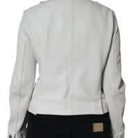 Dolce & Gabbana White Double Breasted Blazer Coat Jacket