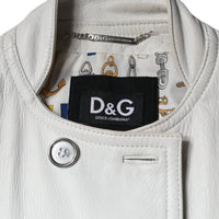 Dolce & Gabbana White Double Breasted Blazer Coat Jacket