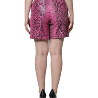 Dolce & Gabbana Pink Leather High Waist Hot Pants Shorts