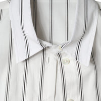 Dolce & Gabbana White Striped Collared Short Sleeve Polo Top