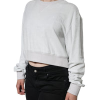 Dolce & Gabbana White Nylon Stretch Crew Neck Pullover Sweater