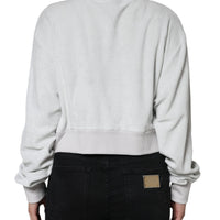 Dolce & Gabbana White Nylon Stretch Crew Neck Pullover Sweater