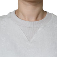 Dolce & Gabbana White Nylon Stretch Crew Neck Pullover Sweater