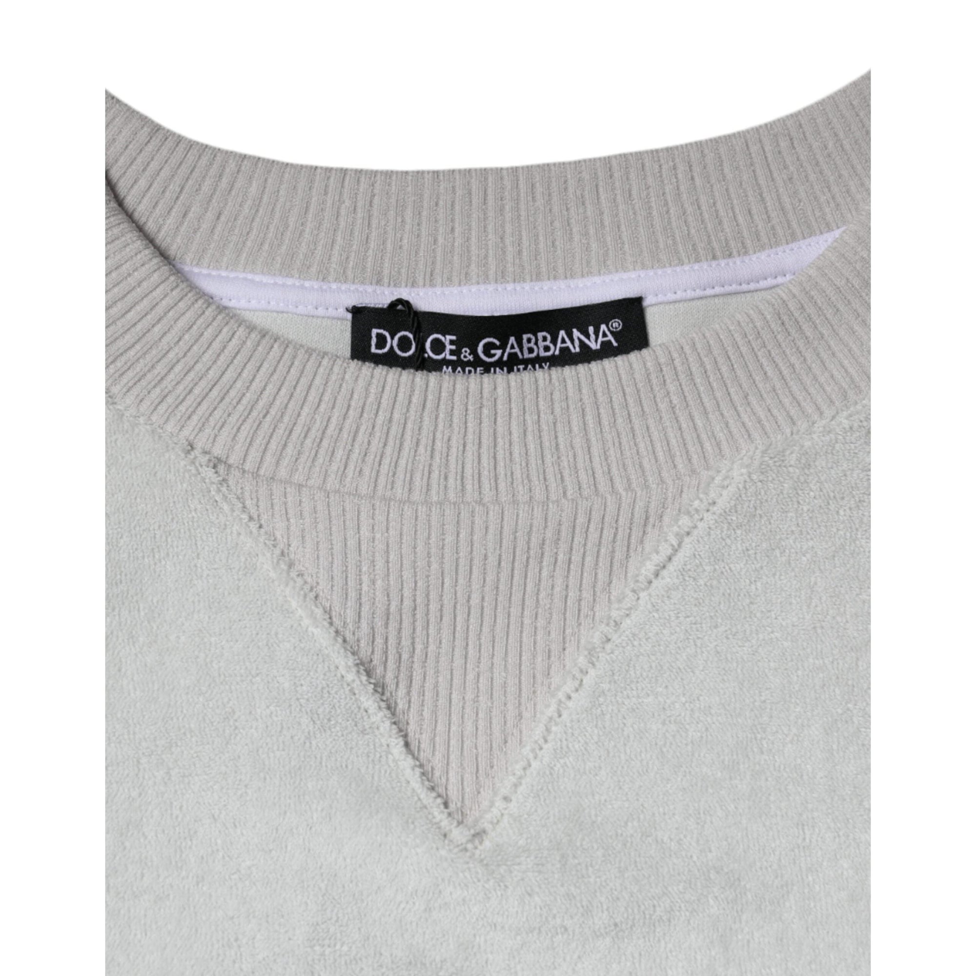 Dolce &amp; Gabbana White Nylon Stretch Crew Neck Pullover Sweater
