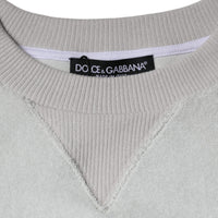 Dolce & Gabbana White Nylon Stretch Crew Neck Pullover Sweater