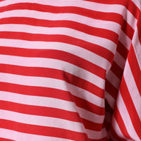 Dolce & Gabbana White Red Striped Silk Round Neck T-shirt