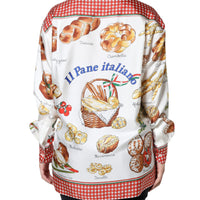 Dolce & Gabbana Multicolor Bread Print Collared Blouse Top