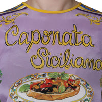 Dolce & Gabbana Purple Silk Caponata Siciliana Print Tank Top