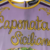 Dolce & Gabbana Purple Silk Caponata Siciliana Print Tank Top