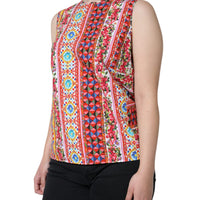 Dolce & Gabbana Multicolor Cotton Carretto Floral Tank Top