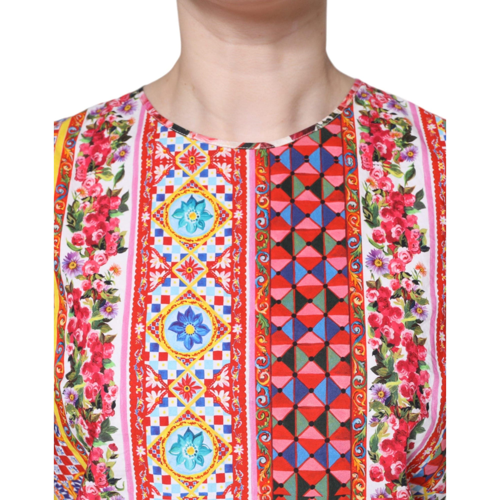 Dolce &amp; Gabbana Multicolor Cotton Carretto Floral Tank Top