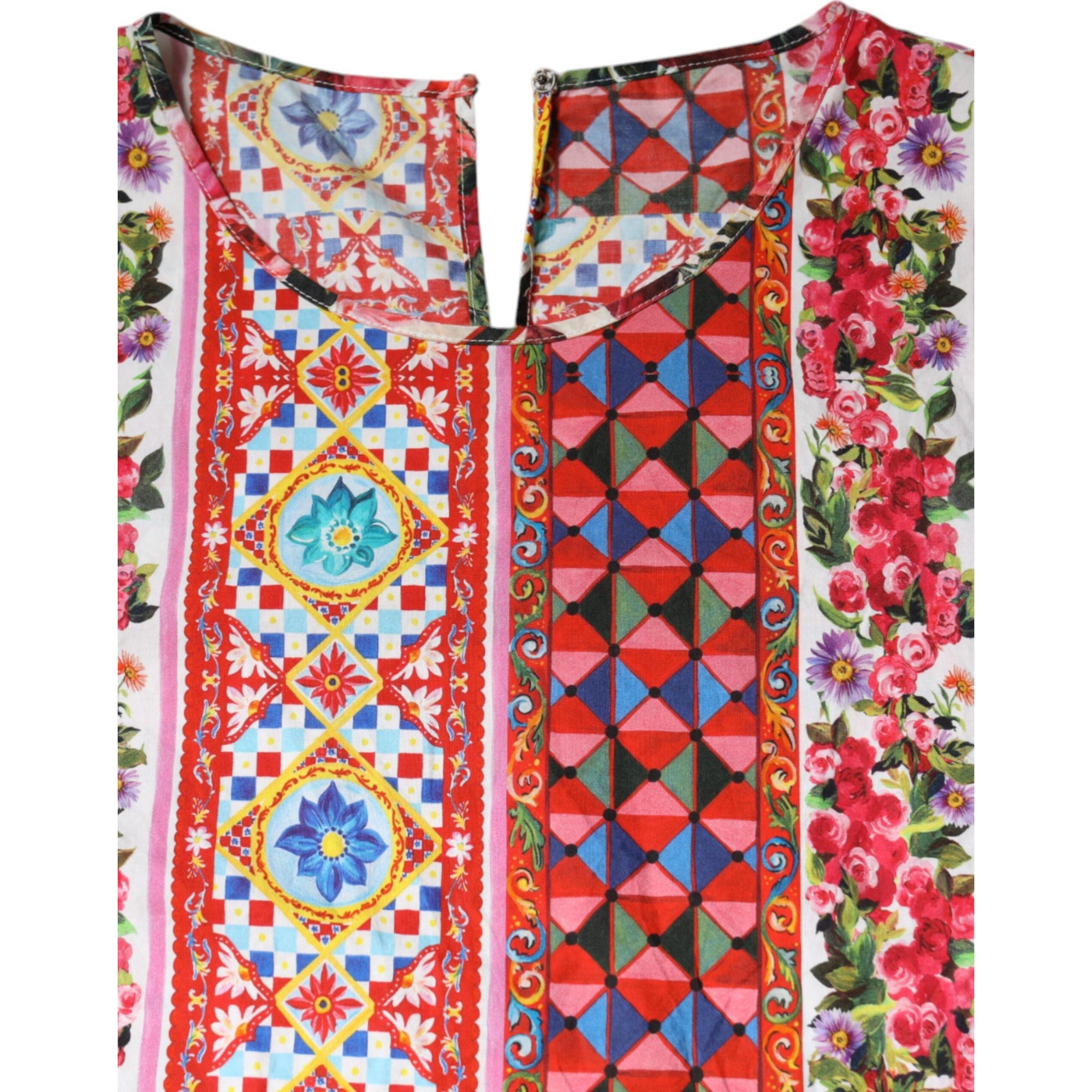 Dolce &amp; Gabbana Multicolor Cotton Carretto Floral Tank Top