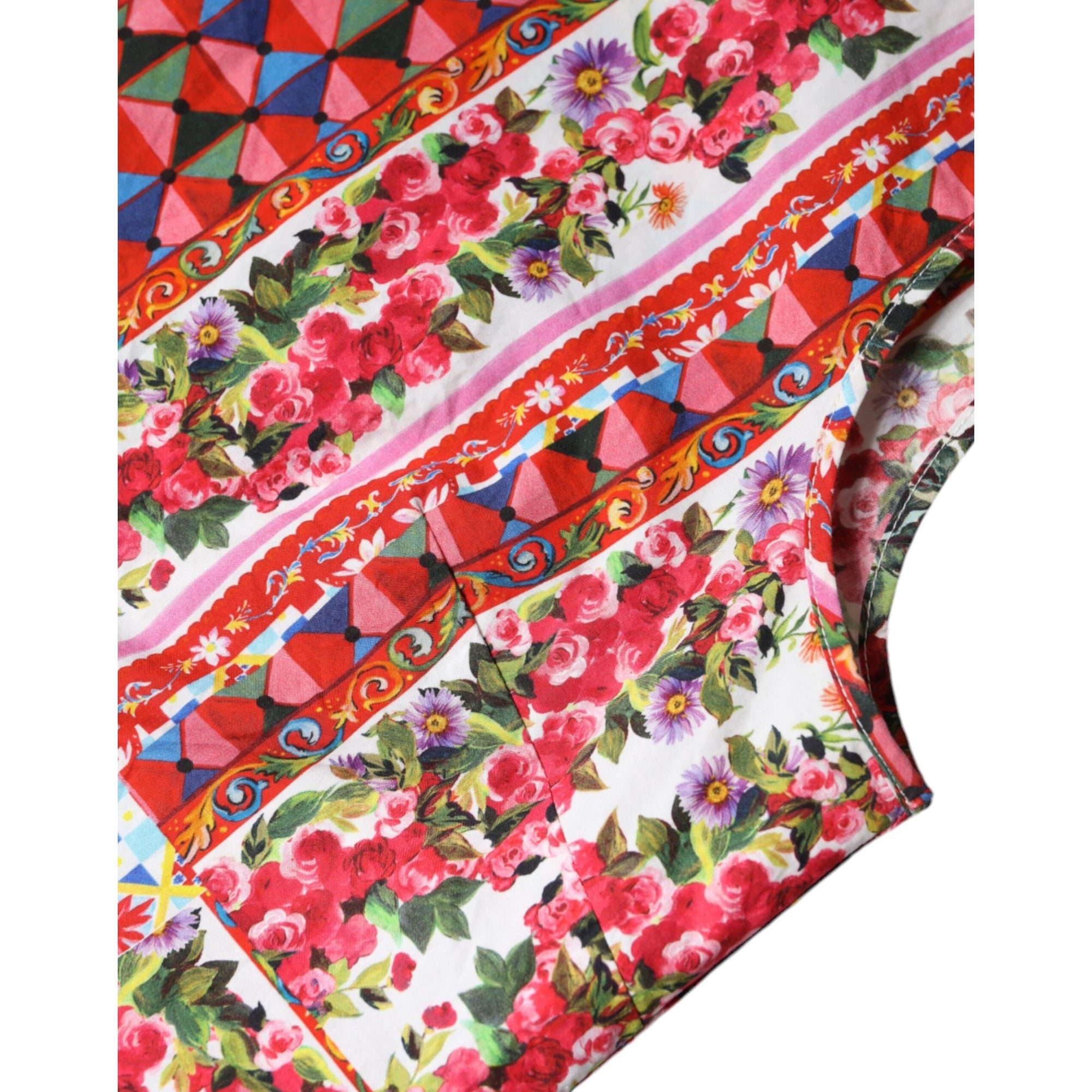 Dolce &amp; Gabbana Multicolor Cotton Carretto Floral Tank Top
