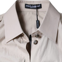 Dolce & Gabbana Beige Cotton Collared Button Down Shirt Top