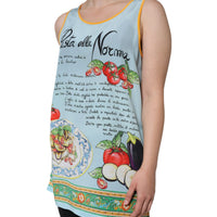 Dolce & Gabbana Multicolor Pasta Alla Norma Print Tank Top