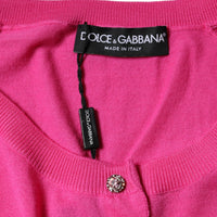 Dolce & Gabbana Pink Wool Button Down Short Sleeve Blouse Top