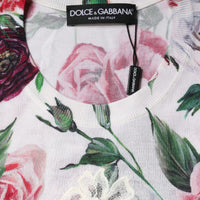 Dolce & Gabbana White Floral Lace Silk Sleeveless Tank Top