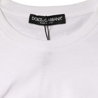 Dolce & Gabbana White Cotton Sleeveless Crew Neck T-shirt