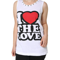 Dolce & Gabbana White I Love The Love Embellished Tank Top