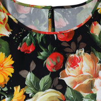 Dolce & Gabbana Multicolor Floral Viscose Round Neck Blouse Top