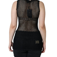 Dolce & Gabbana Black Mesh See Through Sleeveless Tank Top