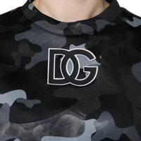 Dolce & Gabbana Black Camouflage Round Neck Sweatshirt Sweater