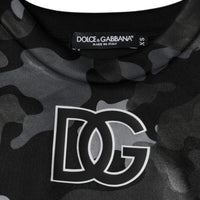 Dolce & Gabbana Black Camouflage Round Neck Sweatshirt Sweater