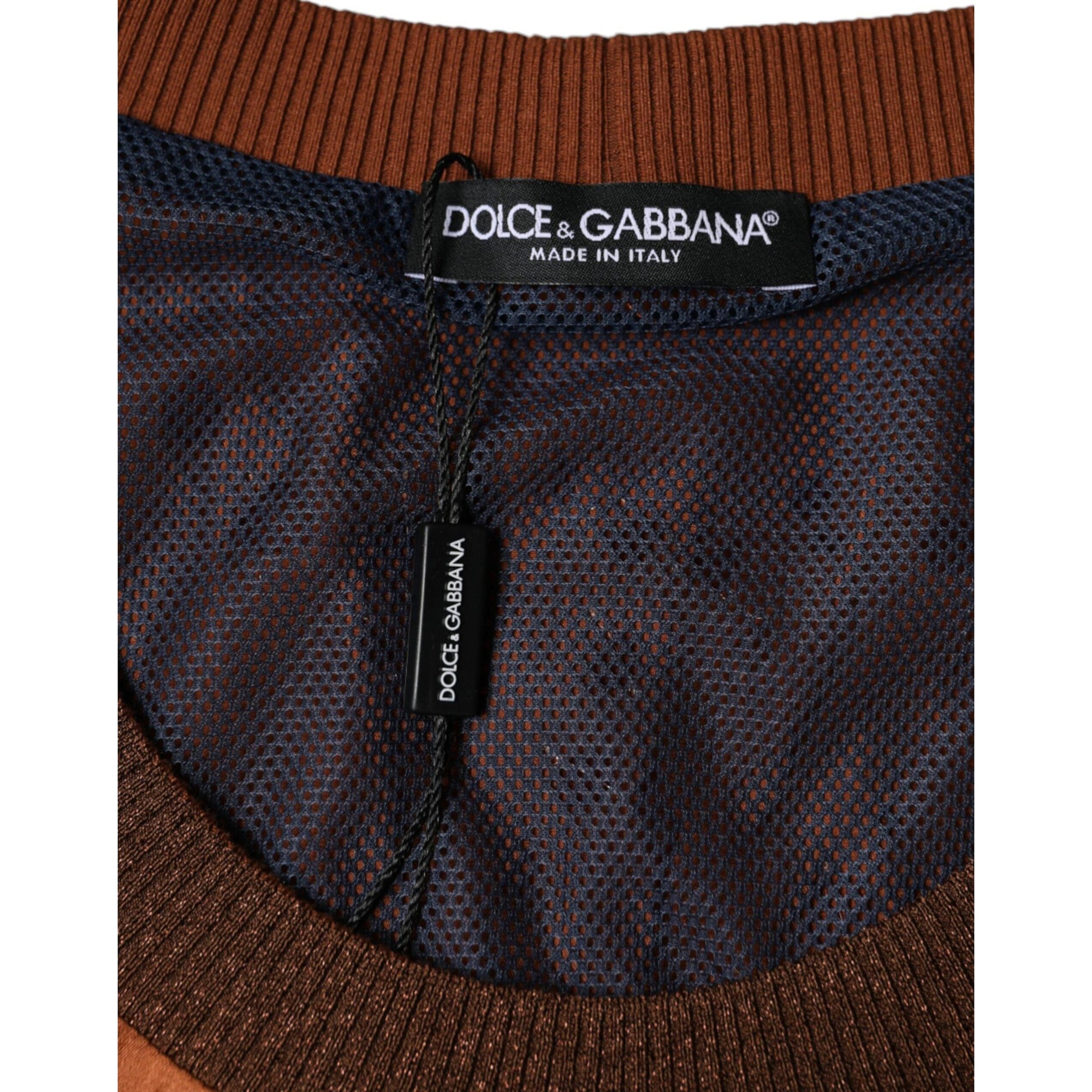 Dolce &amp; Gabbana Brown Crystal Embellished Sleeveless Tank Top