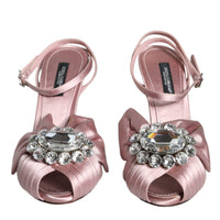 Dolce & Gabbana Pink Keira Crystal Heels Sandals Shoes