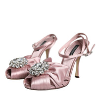 Dolce & Gabbana Pink Keira Crystal Heels Sandals Shoes