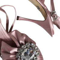 Dolce & Gabbana Pink Keira Crystal Heels Sandals Shoes