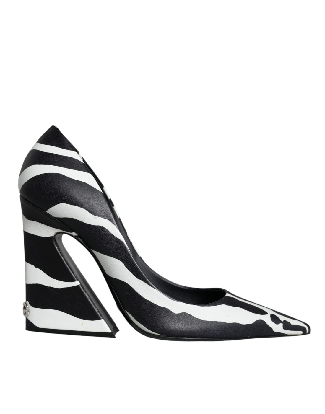 Dolce & Gabbana White Black Zebra Leather Heels Pumps Shoes