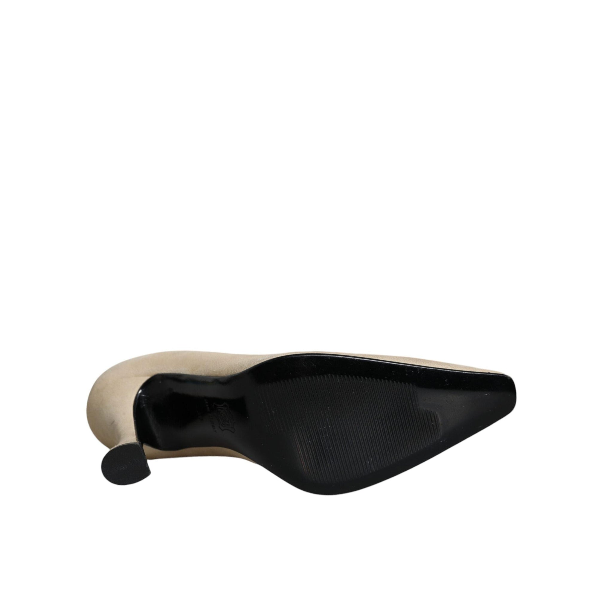 Dolce &amp; Gabbana Beige Suede Leather High Heels Pumps Shoes