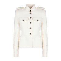 Dolce & Gabbana White Wool Jackets & Coat