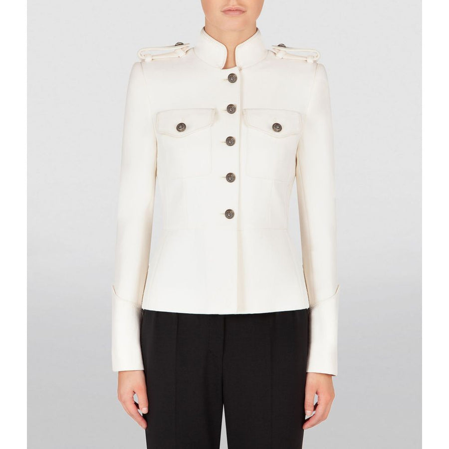 Dolce & Gabbana White Wool Jackets & Coat