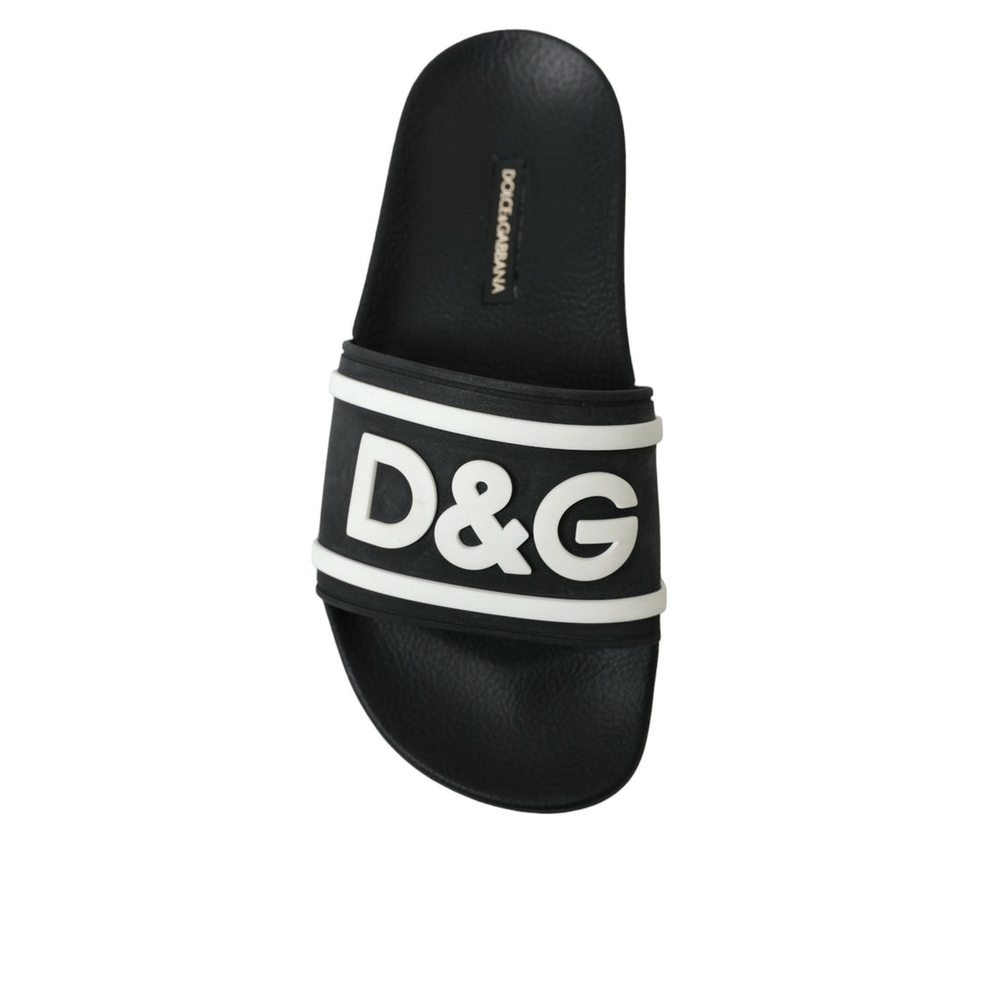 Dolce & Gabbana Black Rubber Beachwear Slippers Sandals Shoes