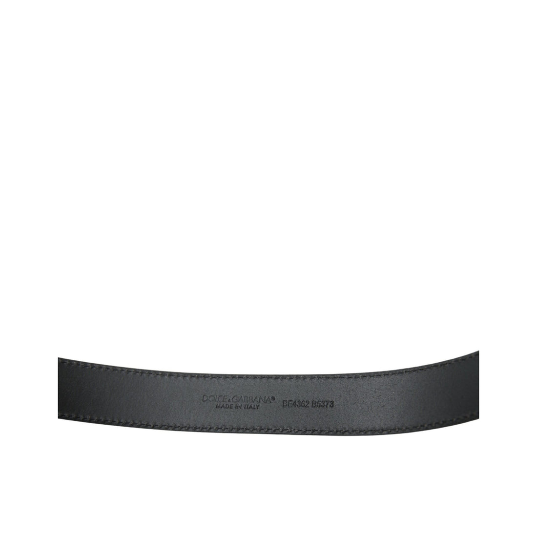 Dolce & Gabbana Black Leather Silver DG Logo Buckle Belt