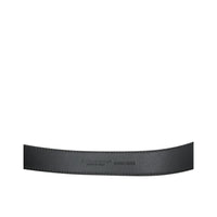 Dolce & Gabbana Black Leather Silver DG Logo Buckle Belt