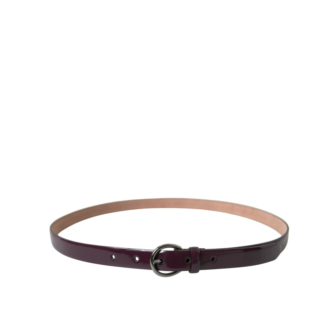 Dolce & Gabbana Maroon Leather Silver Metal Buckle Belt