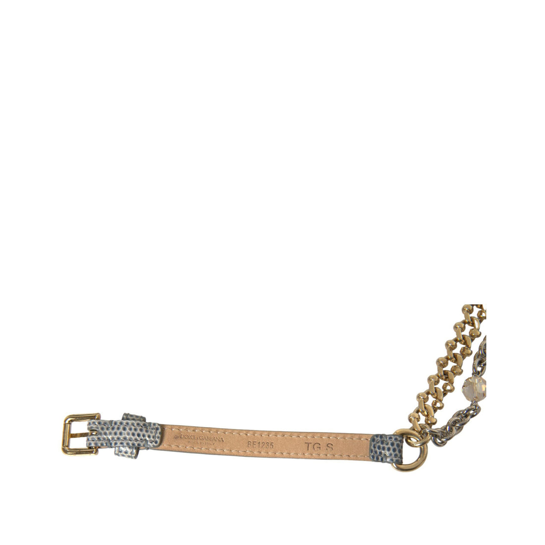 Dolce & Gabbana Blue Braided Gold Brass Chain Waist Belt