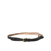 Dolce & Gabbana Dark Brown Leather Gold Metal Buckle Belt