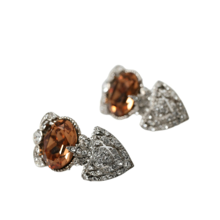 Dolce & Gabbana Silver Crystal Stone 925 Sterling Earrings