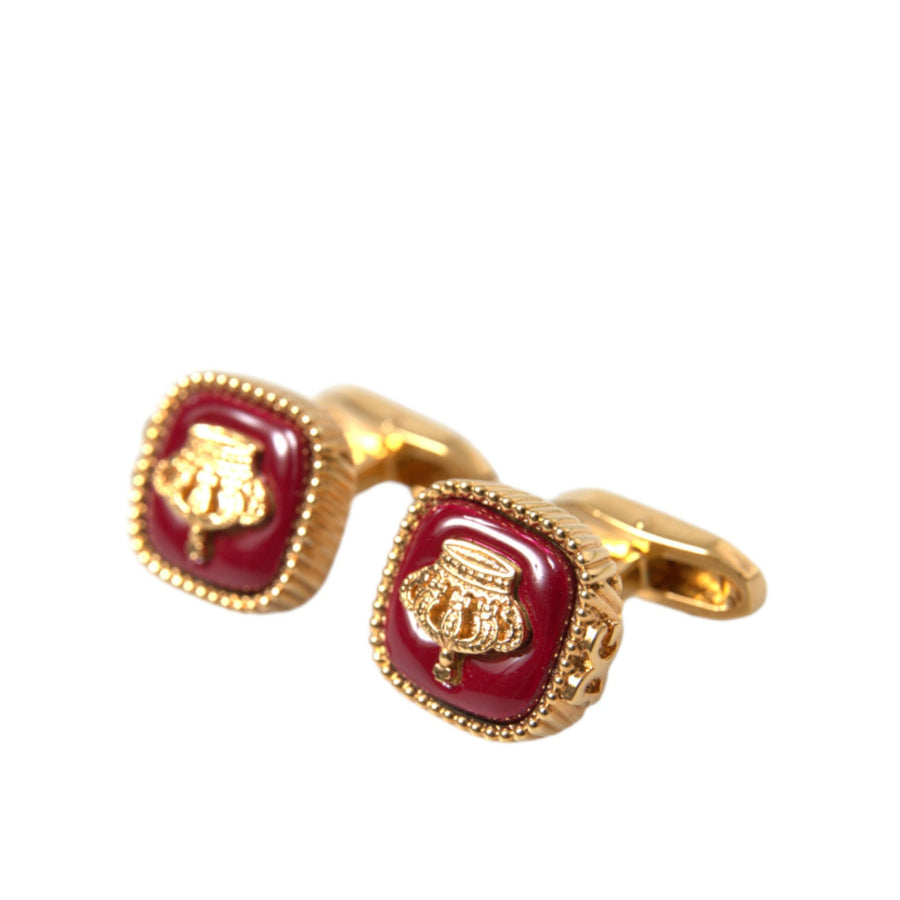 Dolce & Gabbana Gold Plated Crown Sterling Silver 925 Cufflink